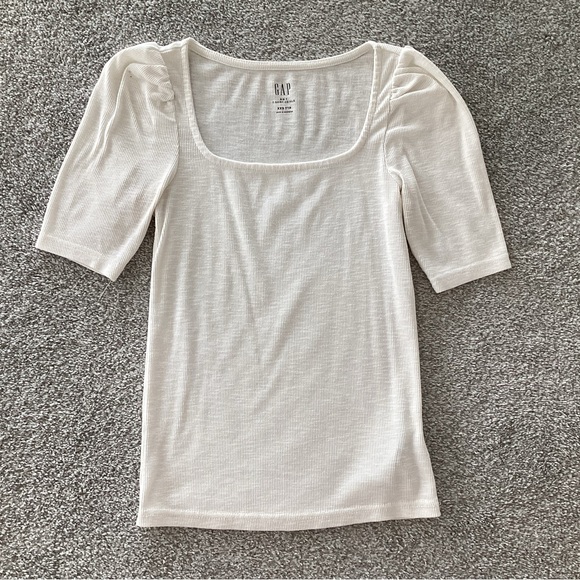 Gap Essential Rib Puff Sleeve T-Shirt - Picture 4 of 7
